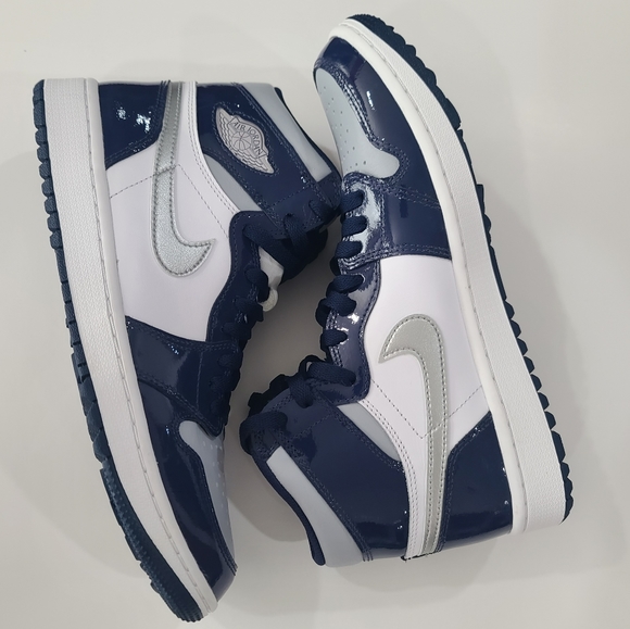 Jordan 1 Retro High Golf Patent Midnight Navy Sneakers DQ0660-100| M 8.5 / W 10 - Picture 10 of 17